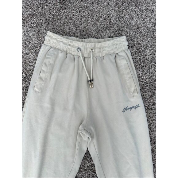Youngla 228 Cloud Joggers For Mens Small Beige Off White Sweatpants Cuffed Soft - Picture 5 of 13
